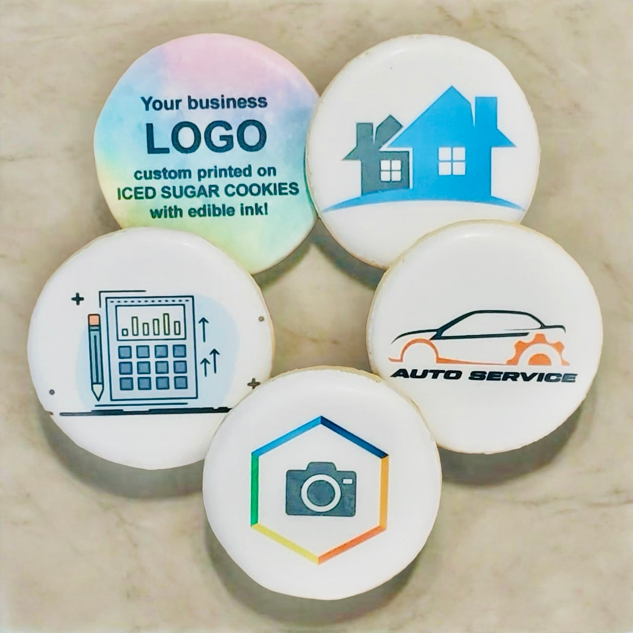 Printed logo cookies by the dozen